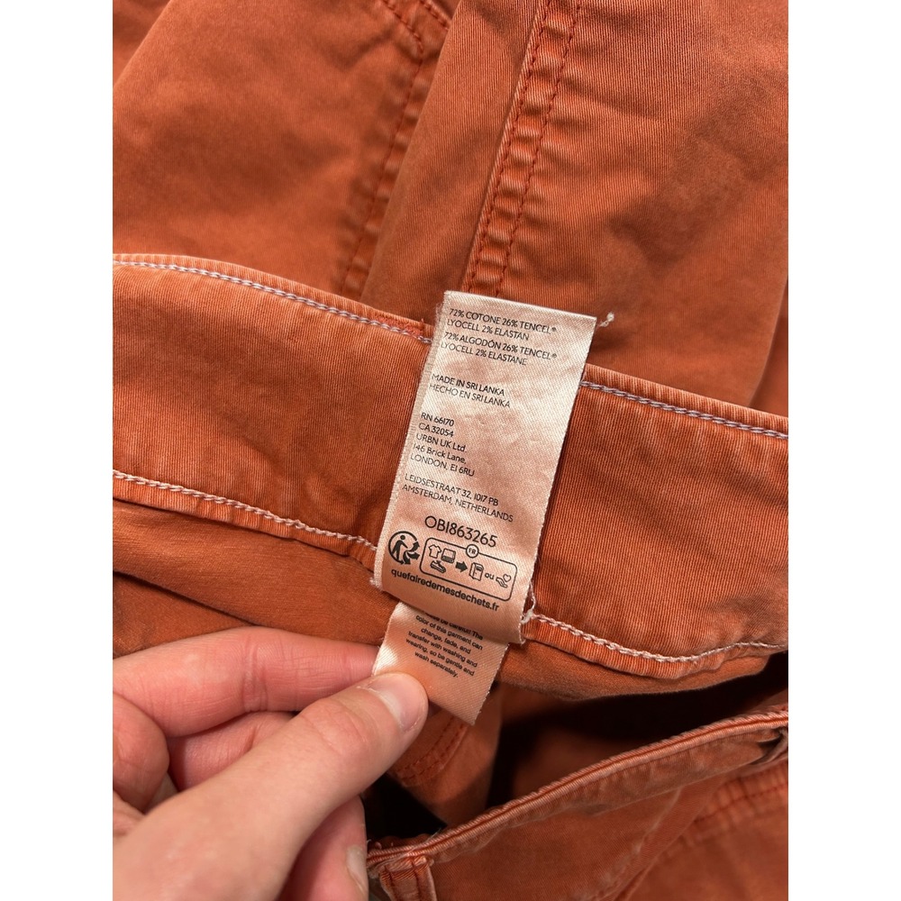 Pilcro Anthropologie Rust Orange Wide Leg High Rise Utility Pant 26 Fall Boho - Picture 10 of 10